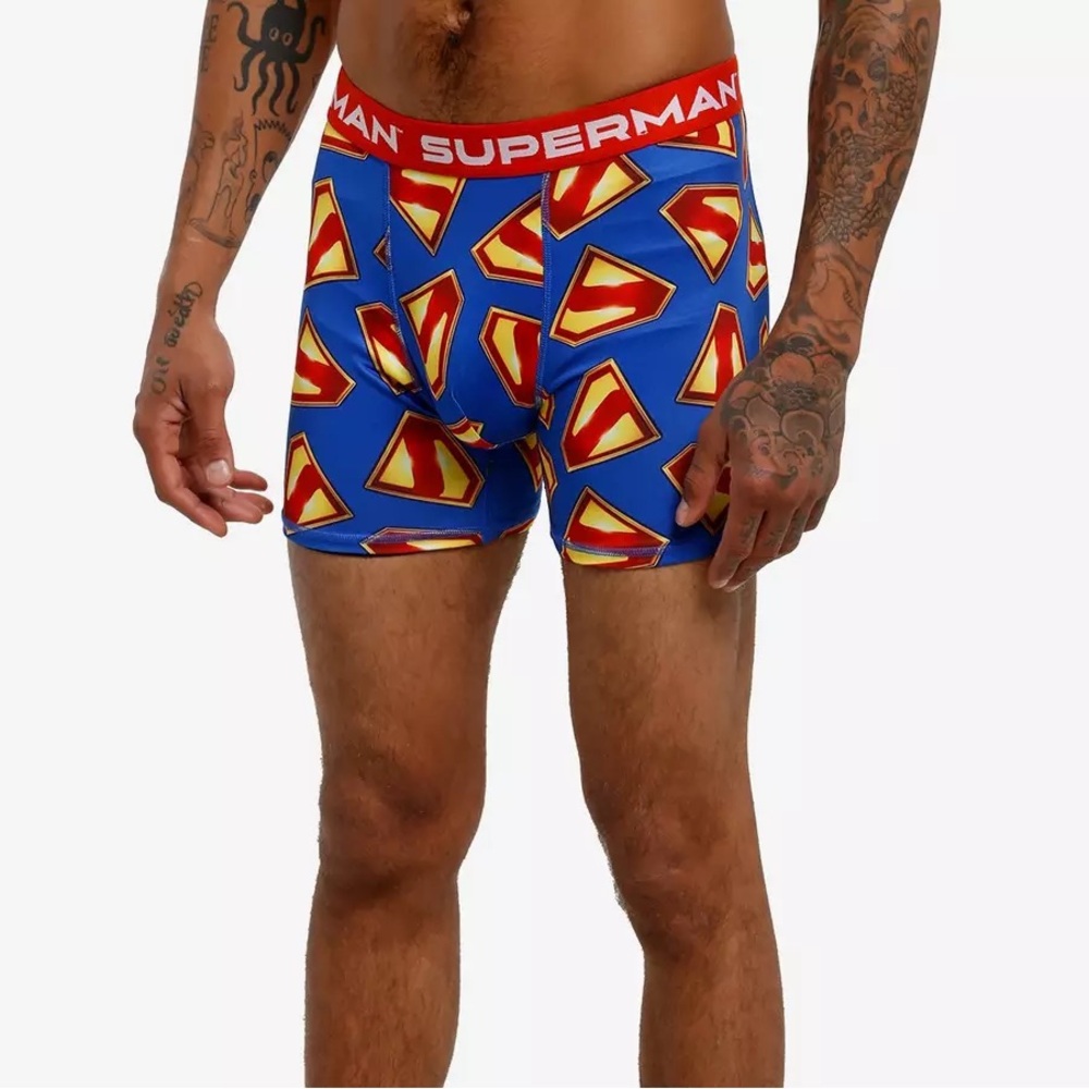 DC Comics Superman Logo Blue Boxer Briefs- Size Large New